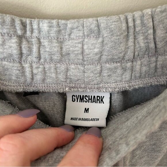 Gymshark Cotton Pocket Elastic Waist Workout Light Grey Shorts Men’s Medium - Picture 4 of 8